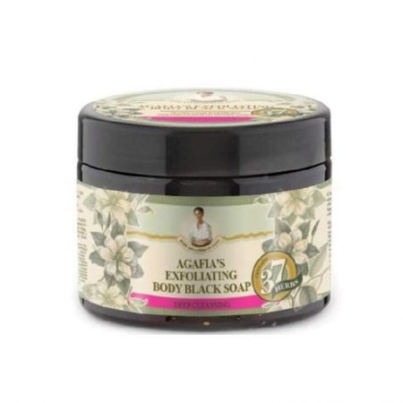 Black exfoliating body soap 300ml Grandma Agafia