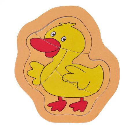 Wooden puzzle Duckling, 4 pieces, dimensions 15 x 13.2 cm