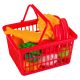 18 Piece Supermarket Basket Playset with Food and Vegetables