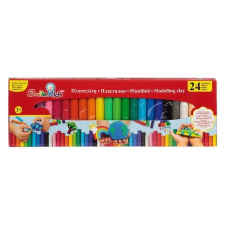 Plasticine Set in Box with 24 Different Colors, 500 grams