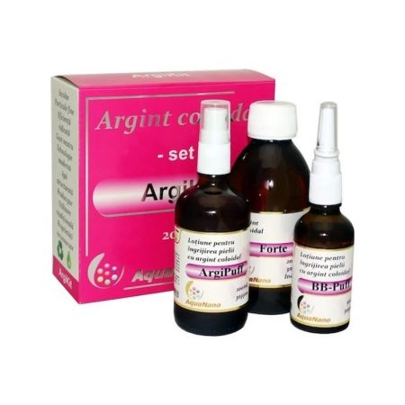 ArgiKit Colloidal Silver Set, Forte 100ml+Argipuff 100ml+BB-puff 50ML Aghoras