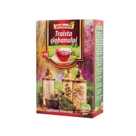 Composition: Aerial part of the Shepherd's Purse plant – Bursae Pastoris herba. Active principles: Contains biogenic amines, glycosides, tannins, resins, flavones, traces of alkaloids, mineral salts and vitamin C. Properties: Haemostatic, vasoconstrictor effect on the uterus, uterotonic; regulates menstrual flow and blood pressure, also having an astringent and hypotensive effect. Recommendations: Internal use in cases of uterine bleeding, uterine diseases, dysmenorrhea, metrorrhagia, menopausal disorders, epistaxis (nosebleeds), diarrhea, hypertension and atherosclerosis. Method of administration: Internal preparation: infuse a teaspoon of the plant in 250 ml of water, leave covered for 10-15 minutes. It is recommended to consume 1-2 cups of tea per day, in long-term treatments. Contraindications: When used in recommended doses, the product has no side effects. It is contraindicated in pregnant or breastfeeding women, as well as in people taking anticoagulants, contraceptives or corticosteroids. Caution is recommended in people with coagulation disorders, insomnia, nervous or sexual hyperexcitability, epilepsy, Parkinson's, depression, hyperthyroidism or hypocorticism. This food supplement does not replace a varied and balanced diet and should not be left within the reach of small children. Do not exceed the recommended daily dose. Presentation: 50 grams