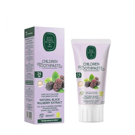 Toothpaste with natural black mulberry extract for children, 2-6 years old, 60ml